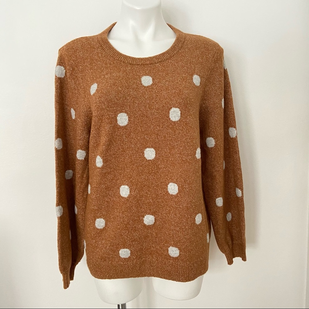 Lucky Brand Polka Dot Back Tie Sweater - Picture 1 of 5